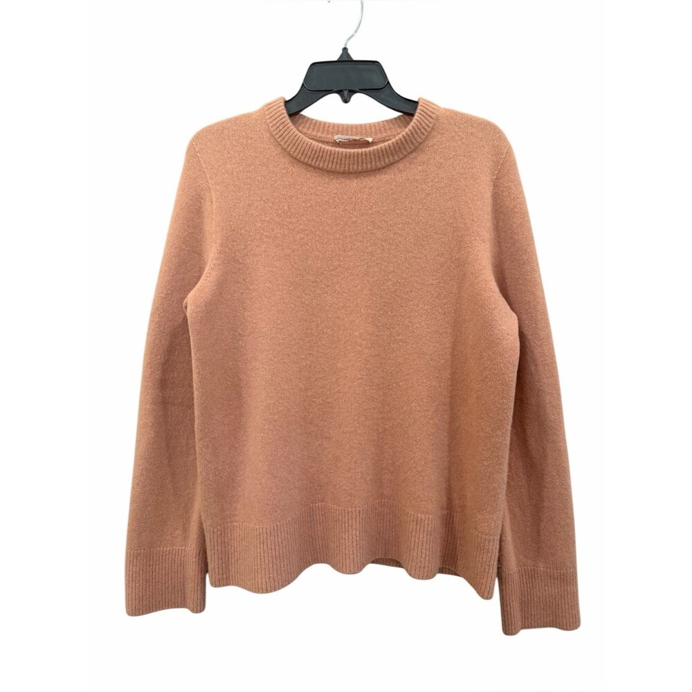 The Row Sibem Virgin Wool Cashmere Crewneck Sweater Relaxed Cognac Brown Small